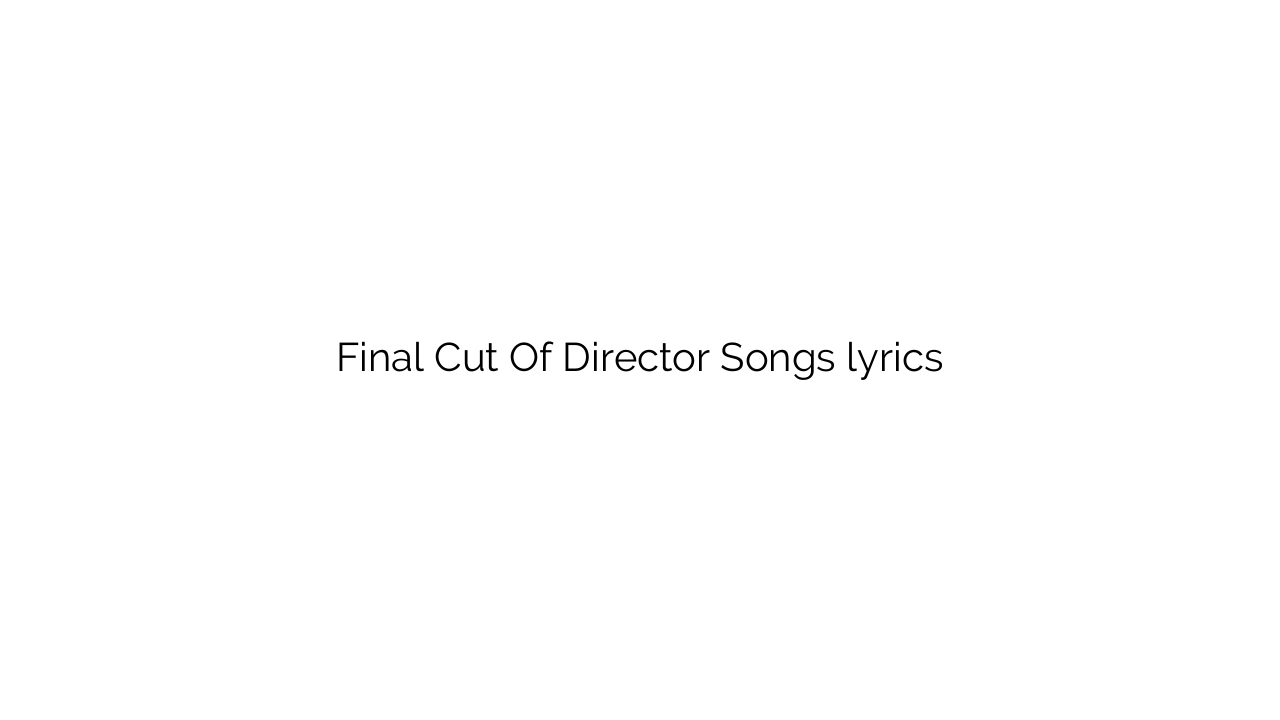 Final Cut Of Director Songs lyrics